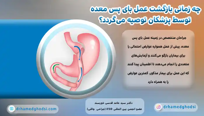 چه زمانی بازگشت عمل بای پس معده توسط پزشکان توصیه میگردد؟
